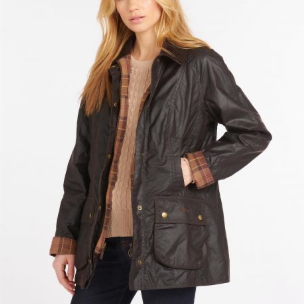 Barbour Beadnell jacket in brown, size 2
